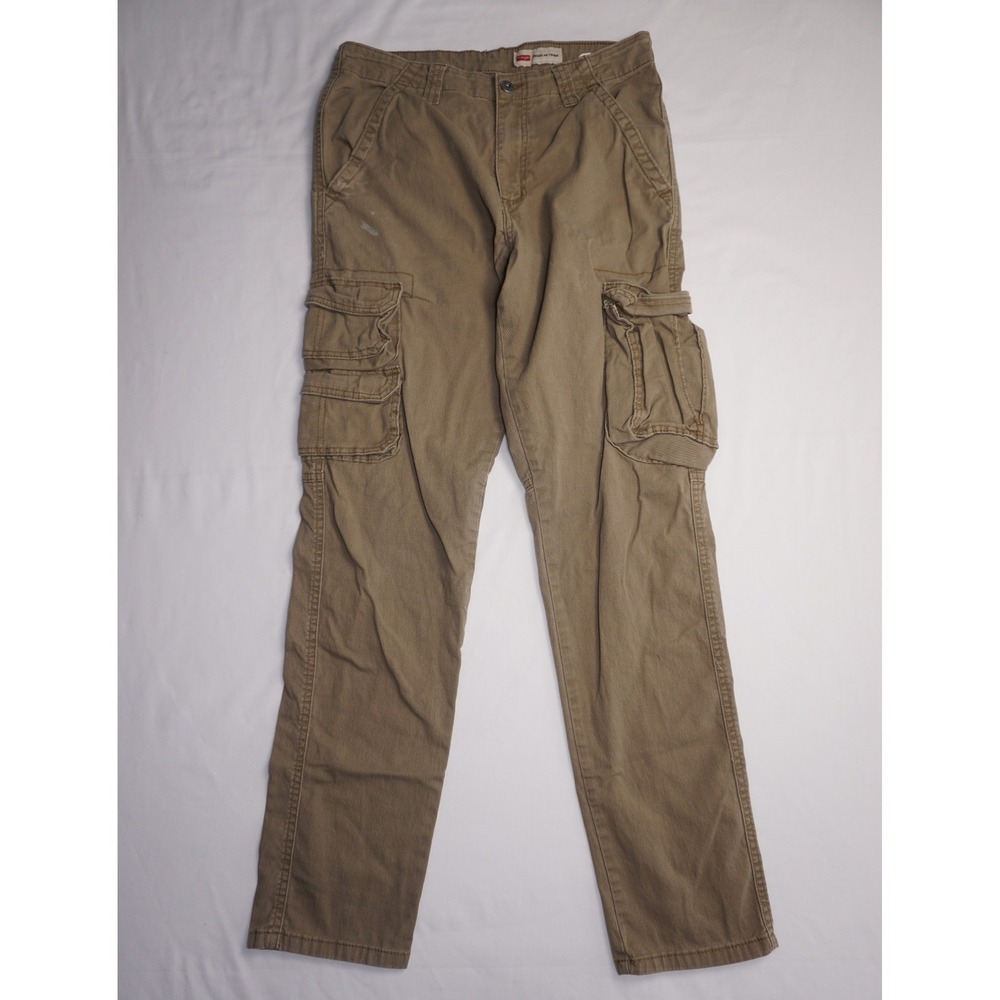 Wrangler 30x32 Khaki Cotton Regular Taper Cargo Pants